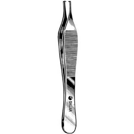 Sklar - Tissue Forceps Adson 4-3/4 Inch Length OR Grade Stainless Steel NonSterile NonLocking Thumb Handle Straight Smooth Tips with 1 X 2 Teeth - 50-3047