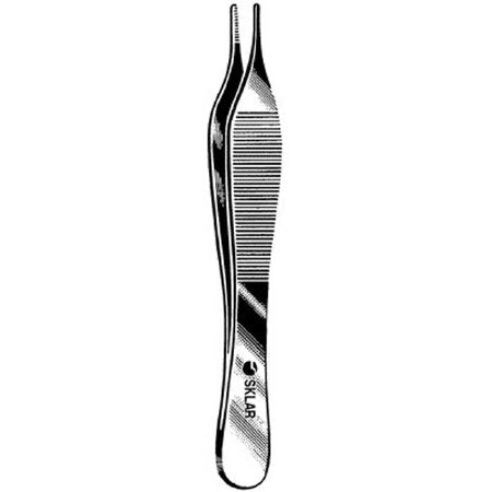 Sklar Sklar Dressing Forceps Adson-Ewald 4-3/4 Inch Premium OR Grade Stainless Steel NonSterile NonLocking Thumb Handle Straight Serrated Tips - 50-3147