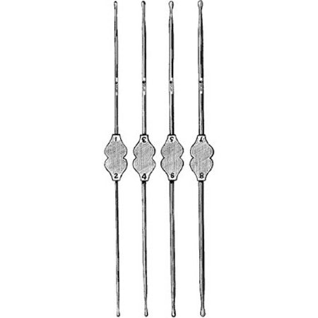 Sklar Williams Lacrimal Probe Set Double Ended One #1 - 2, One #3 - 4, One #5 - 6 and One #7 - 8 - 65-4120