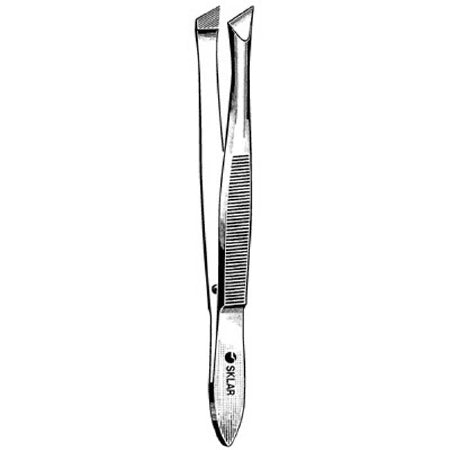 Sklar - Cilia Forceps Bergh 3-1/2 Inch Length OR Grade Stainless Steel NonSterile NonLocking Thumb Handle Straight Horizontally Serrated Tips - 66-1635
