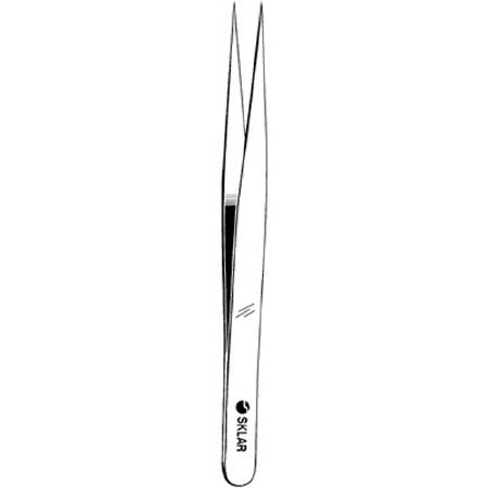 Sklar Sklar Tissue Forceps Jeweler 4-1/2 Inch Surgical Grade Stainless Steel NonSterile NonLocking Thumb Handle Straight #3C Fine Pointed Tips w/Smooth Jaws - 66-7442