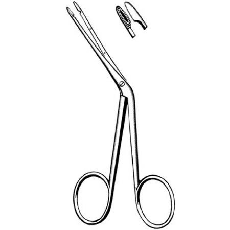 Sklar Sklar Ear Forceps Hartmann 3-1/2 Inch Surgical Grade Stainless Steel NonSterile NonLocking Finger Ring Handle Straight Serrated Tip - 67-1045
