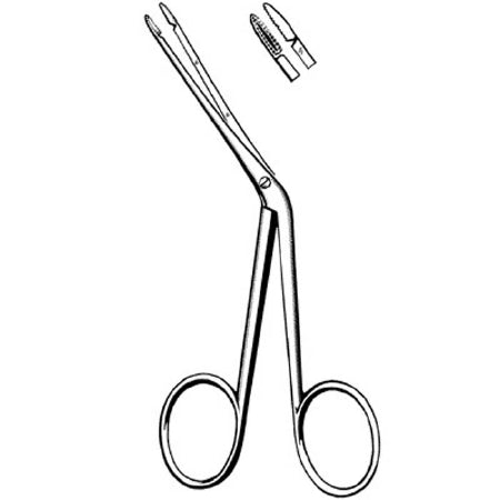 Sklar Sklar Ear Forceps Hartmann Surgical Grade Stainless Steel NonSterile NonLocking Finger Ring Handle Straight Serrated Tip - 67-1050