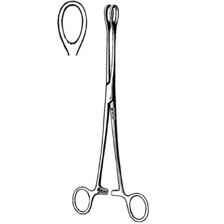 Sklar Sponge Forceps Foerster 9-1/2 Inch Surgical Grade Stainless Steel NonSterile Ratchet Lock Finger Ring Handle Straight Ring Tip - 87-2095