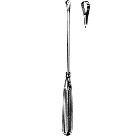 Sklar Sklar Uterine Curette Sims 11 Inch Length Single-ended Hollow Handle with Grooves Size 1, 7 X 13 mm Tip Sharp Teardrop Loop Tip - 90-5421