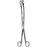 Sklar - Placenta Forceps Kelly 12 Inch Length Surgical Grade Stainless Steel NonSterile NonLocking Finger Ring Handle Curved Serrated Fenestrated Tips - 92-5012