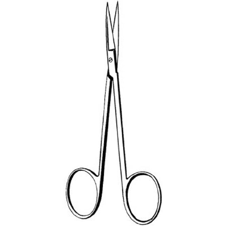 Sklar Merit Iris Scissors 4-1/2 Inch Length Office Grade Stainless Steel Finger Ring Handle Straight Sharp/Sharp - 98-104