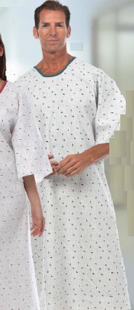 Fashion Seal Uniforms - Patient Exam Gown Medium / Large Light Blue Reusable - 744-L