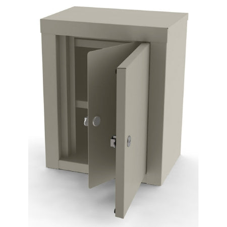 UMF Medical Narcotic Cabinet Wall Mount Steel 2 Shelf Double Key Lock With 2 Keys - 7781