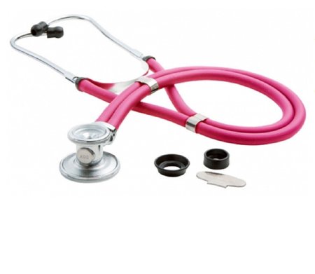 Adscope - Sprague Stethoscope Pink 2-Tube 22 Inch Tube Double-Sided Chestpiece - 641NP