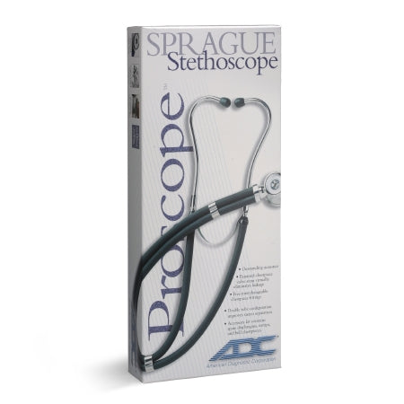 Adscope - Sprague Stethoscope Black 2-Tube 22 Inch Tube Double-Sided Chestpiece - 645