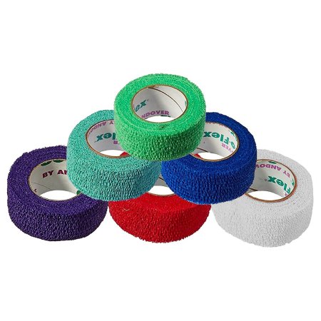 CoFlex - Cohesive Bandage 1-1/2 Inch X 5 Yard 14 lbs. Tensile Strength Self-adherent Closure Teal / Blue / White / Purple / Red / Green NonSterile - 3150RB-048