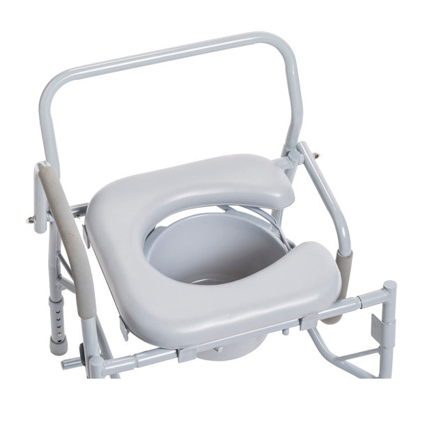 Drive Medical Deluxe Steel Drop-Arm Commode with Padded Seat