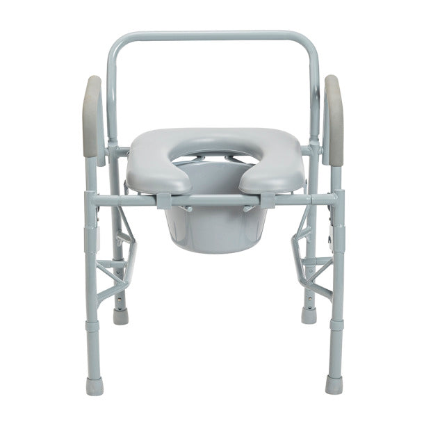 Drive Medical Deluxe Steel Drop-Arm Commode with Padded Seat