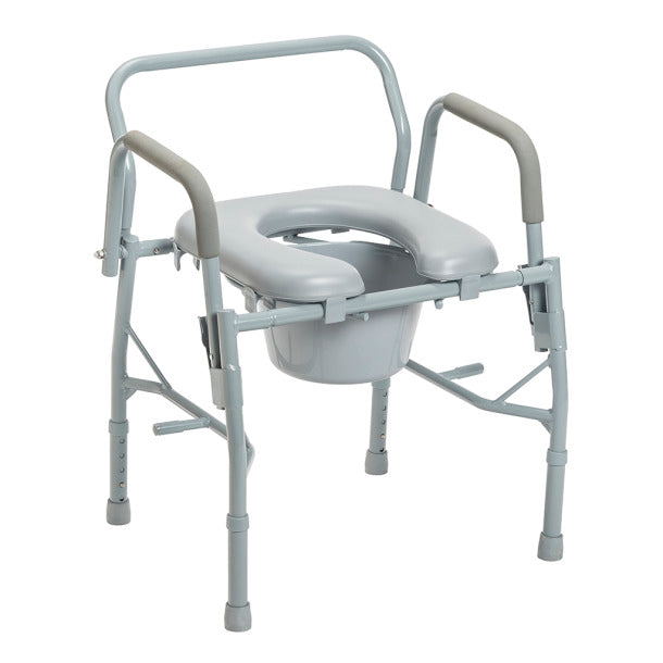 Drive Medical Deluxe Steel Drop-Arm Commode with Padded Seat