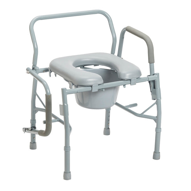 Drive Medical Deluxe Steel Drop-Arm Commode with Padded Seat