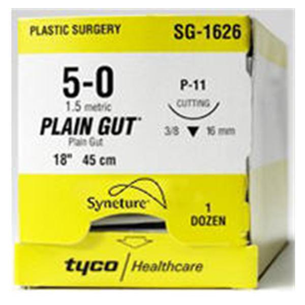 Medtronic MITG-Covidien Suture 5-0 Plain Gut P-13 Surgigut Undyed 30" Monofilament 12/Pk - SG5696