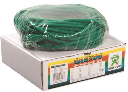 Fabrication Enterprises CanDo Low Powder Exercise Resistance Tubing Green 100 Foot Length Medium Resistance - 1323548