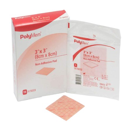 PolyMem - Foam Dressing 3 X 3 Inch Square Non-Adhesive without Border Sterile - 5033