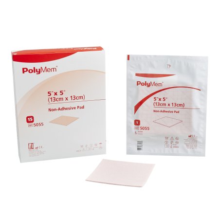 PolyMem - Foam Dressing 5 X 5 Inch Square Non-Adhesive without Border Sterile - 5055