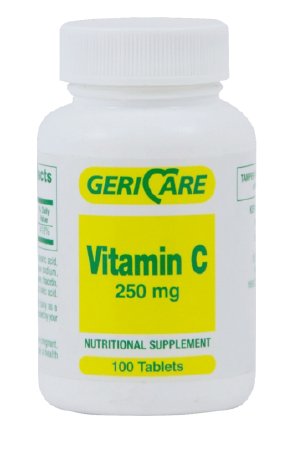 Geri-Care - Vitamin C Supplement Ascorbic Acid 250 mg Strength Tablet 100 Per Bottle - 831-10-GCP