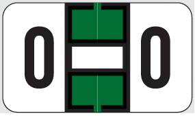 Wilmer Barkley Pre-Printed Label Chart Tab O | O Green 15/16 X 1-5/8 Inch - W-2100-O