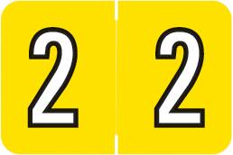 Wilmer Barkley Pre-Printed Label Chart Tab 2 | 2 Yellow 1-1/2 X 1 Inch - W-3500-2