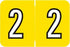 Wilmer Barkley Pre-Printed Label Chart Tab 2 | 2 Yellow 1-1/2 X 1 Inch - W-3500-2