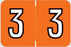 Wilmer Barkley Pre-Printed Label Chart Tab 3 | 3 Orange 1-1/2 X 1 Inch - W-3500-3