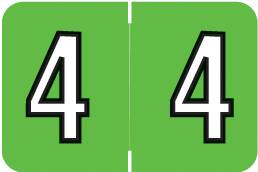 Wilmer Barkley Pre-Printed Label Chart Tab 4 | 4 Green 1-1/2 X 1 Inch - W-3500-4
