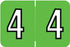 Wilmer Barkley Pre-Printed Label Chart Tab 4 | 4 Green 1-1/2 X 1 Inch - W-3500-4