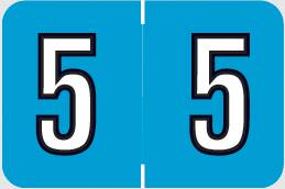 Wilmer Barkley Pre-Printed Label Chart Tab 5 | 5 Blue 1-1/2 X 1 Inch - W-3500-5