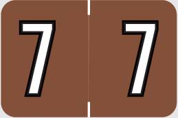 Wilmer Barkley Pre-Printed Label Chart Tab 7 | 7 Brown 1-1/2 X 1 Inch - W-3500-7