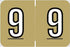 Wilmer Barkley Pre-Printed Label Chart Tab 9 | 9 Gold 1-1/2 X 1 Inch - W-3500-9