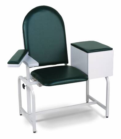 Winco Med-Pro Blood Drawing Chair Double Fixed Armrests / Single Pivot Armrest Blueridge - 2572-17