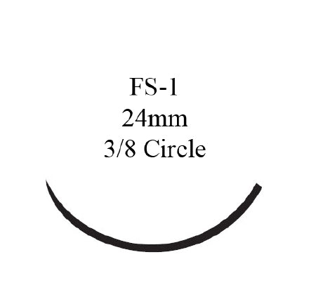 Ethilon - Suture with Needle Nonabsorbable Uncoated Black Suture Monofilament Nylon Size 3 - 0 18 Inch Suture 1-Needle 24 mm Length 3/8 Circle Reverse Cutting Needle - 663H