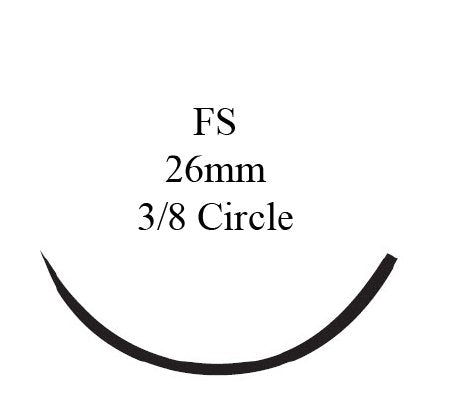 Ethilon - Suture with Needle Nonabsorbable Uncoated Black Suture Monofilament Nylon Size 2 - 0 18 Inch Suture 1-Needle 26 mm Length 3/8 Circle Reverse Cutting Needle - 664H