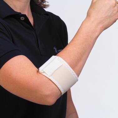 Zimmer Elbow Support Pull-On / D-Ring / Hook and Loop Strap Closure Tennis Elbow Strap Left or Right Elbow 8-1/2 to 9-1/2 Inch Forearm Circumference - 129500800