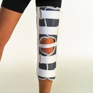 Zimmer Knee Immobilizer Medium Hook and Loop Closure 19 Inch Length Left or Right Knee - 187650419