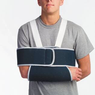 Zimmer Deluxe Sling and Swathe Shoulder Immobilizer Small Foam Hook and Loop Closure Adjustable Left or Right Shoulder - 389800500