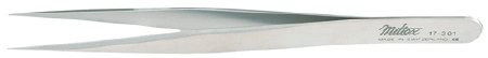 Miltex Miltex Splinter Forceps Swiss-Jeweler 4-3/4 Inch Surgical Grade NonMagnetic Stainless Steel NonSterile NonLocking Thumb Handle Straight Fine Tips - 17-301