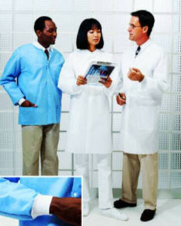 Cardinal Health - Lab Jacket Blue 2X-Large Hip Length Disposable - 2203LJ