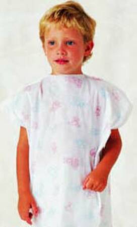 Tech Styles a Division of Encompass Patient Exam Gown Child Large Ages 1 to 4 Years NonSterile Pink / Blue Print - 45790-104