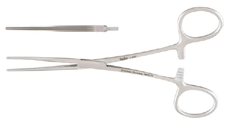 Miltex - Hemostatic Forceps Bainbridge 6 Inch Length OR Grade German Stainless Steel NonSterile Ratchet Lock Finger Ring Handle Straight Cross Serrated Tips with Longitudinal Grooves - 7-230