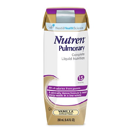 Nestle Healthcare Nutrition Nutren Pulmonary Oral Supplement / Tube Feeding Formula Vanilla Flavor 250 mL Carton Ready to Use - 798716164801