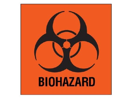 Shamrock Scientific Pre-Printed Label Warning Label BIOHAZARD Red 1 X 1 Inch - SBH-8