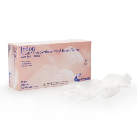 Trilon - Exam Glove Medium NonSterile Vinyl Standard Cuff Length Smooth Clear Not Chemo Approved WITH PROP. 65 WARNING - 25-94