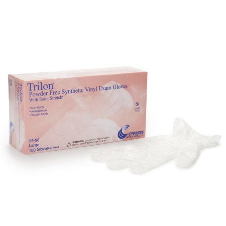 Trilon - Exam Glove Large NonSterile Vinyl Standard Cuff Length Smooth Clear Not Chemo Approved WITH PROP. 65 WARNING - 25-96