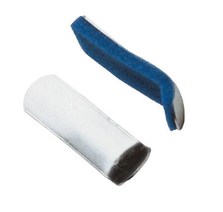 DJO ProCare Finger Splint PROCARE Curved Padded Strip Aluminum / Foam Left or Right Hand Silver / Blue - 79-71005