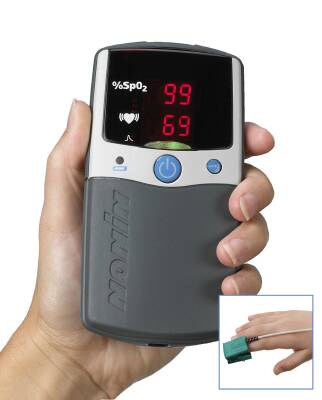 PalmSAT - Handheld Pulse Oximeter Battery Operated Audible and Visual Alarm - 2500-04